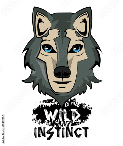 Wild wolf print for t shirt vector illustration clothing design