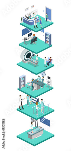 Set of object yoga and pilates, people are doing sports isometric 3D vector illustration