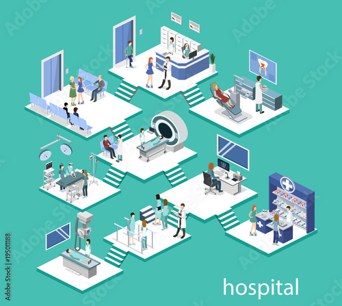 Set of object yoga and pilates, people are doing sports isometric 3D vector illustration
