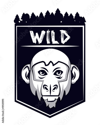 Wild monkey print for t shirt vector illustration clothing design