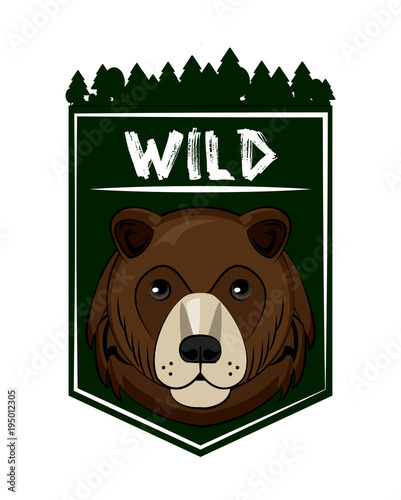 Wild bear print for t shirt vector illustration clothing design