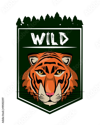 Wild tiger print for t shirt vector illustration clothing design