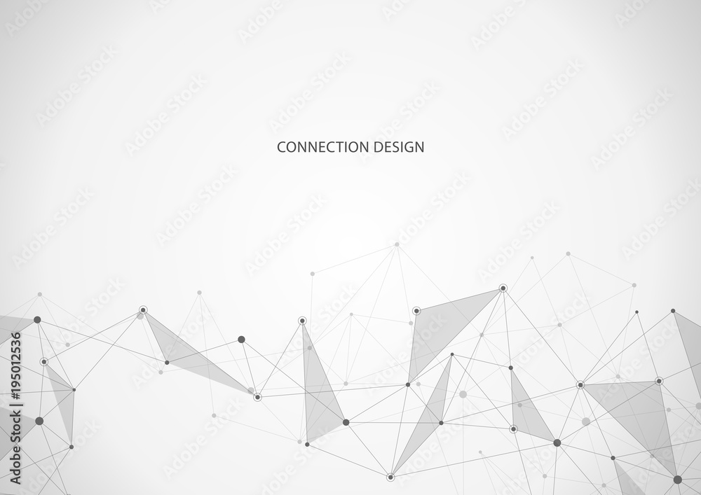 Abstract connection background with lines and dots