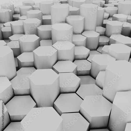 3d rendering of hexagons background