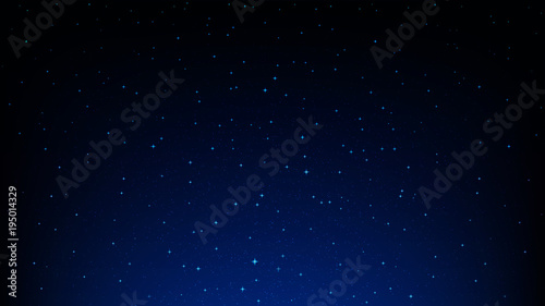 Night starry sky, dark blue space background with stars