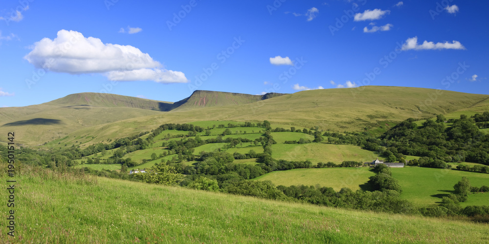 Rural countryside Llanddeusant (Y Mynydd Du) Black Mountain Brecon Beacons National Park Carmarthenshire Wales