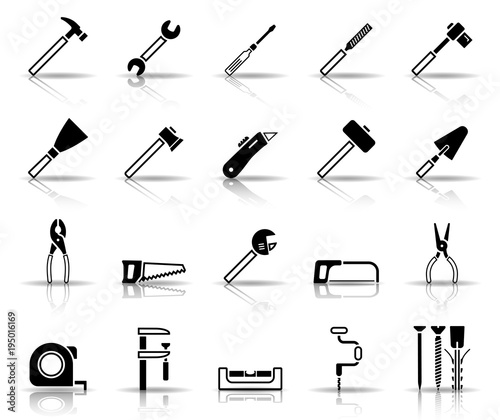 Werkzeug Iconset - Schwarz (Schatten)