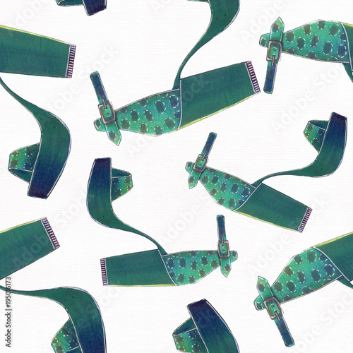 Fashion platform summer shoes seamless pattern. Hand drawn sandals on white paper