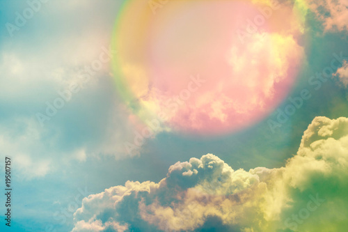 Sky with clouds and sunlight, natural background