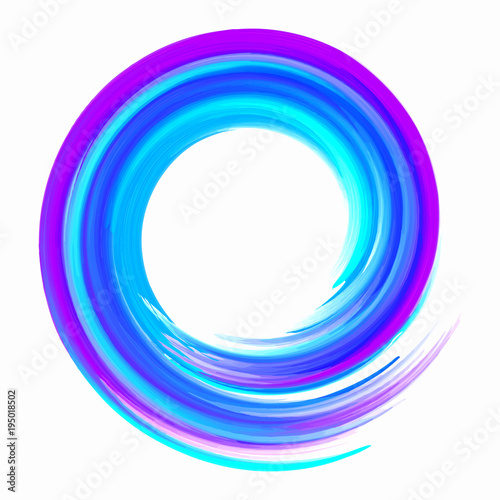 Blue paint brushstroke vector circle