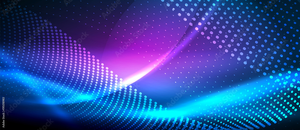 Neon smooth wave digital abstract background Neon smooth wave digital abstract background