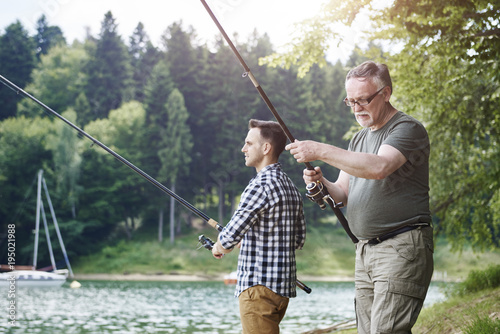 Son and father on fishing trip