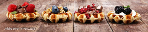 Belgian waffles with pomegr...