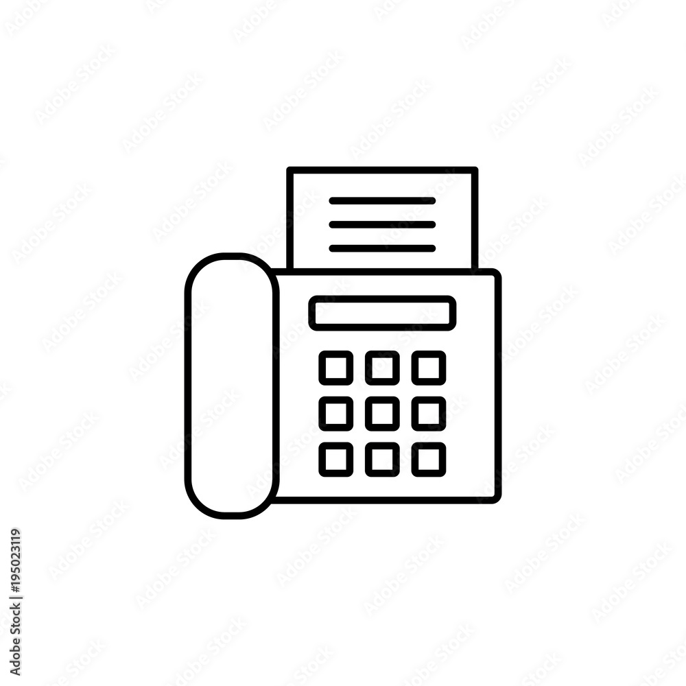 office fax printer machine line vector black icon office fax printer machine line vector black icon