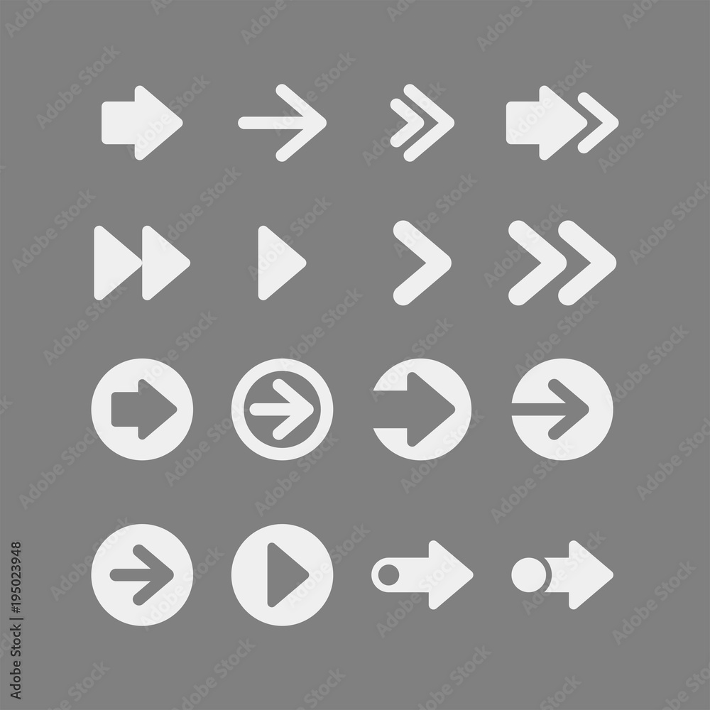 Arrows flat vector icons set Arrows flat vector icons set
