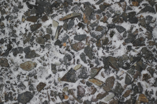 Small broken slate with snow