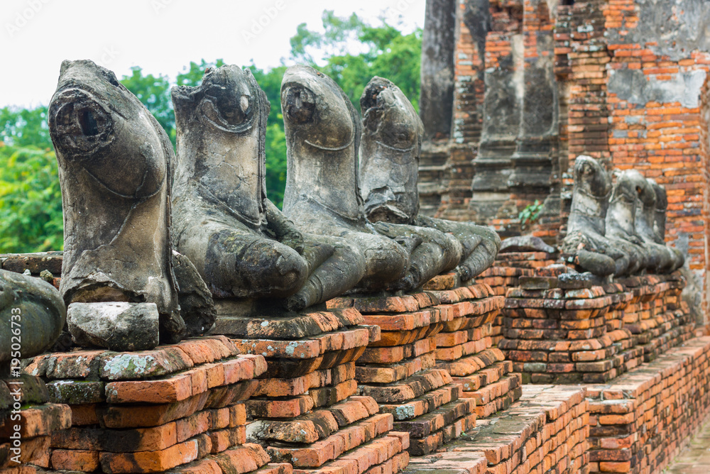 Chaiwatthanaram  Temple - Ayutthaya Thailand  Sitting Buddha  - A temple in Ayutthaya In the ruins of the royal temple, which is the most important in the province 