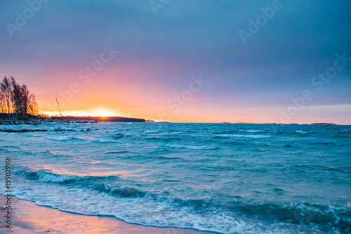 Sunset time at the beach