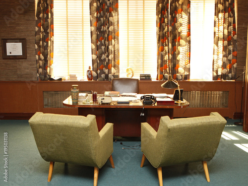 View of retro style office interior