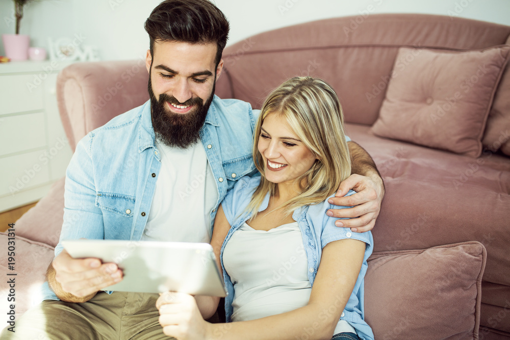 Couple enjoying at home