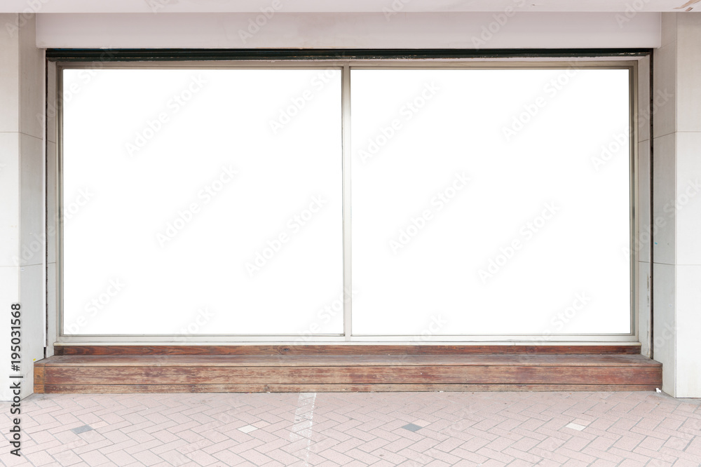 Fototapeta premium Shop Boutique Store Front with Big Window and Place for Name