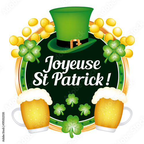 Joyeuse Saint Patrick ! Carte de vœux. Symbole fête. illustration vectorielle.