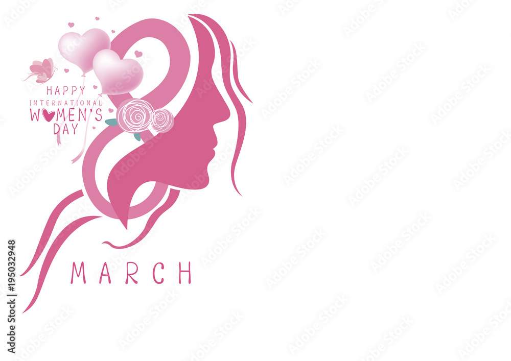 Happy women's day design on white background vector illustration