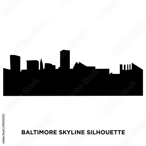 baltimore skyline silhouette on white background
