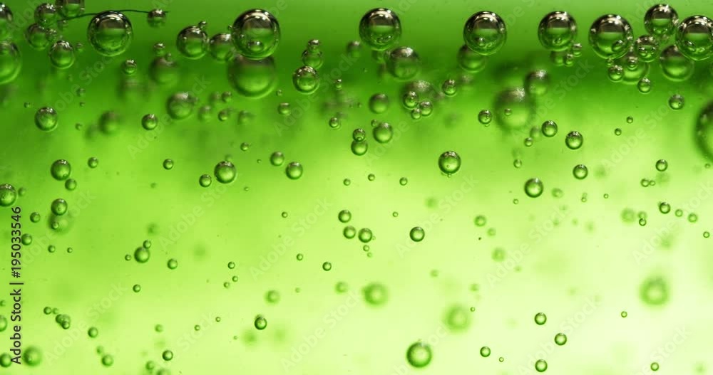 Extreme macro of bubbles in  jello cream (gel). 4k. Micro. Closeup.