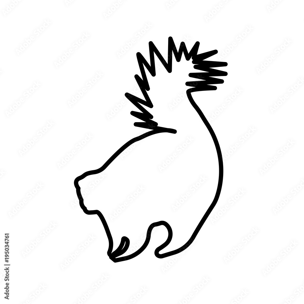 skunk silhouette outline on white background Stock Vector | Adobe Stock