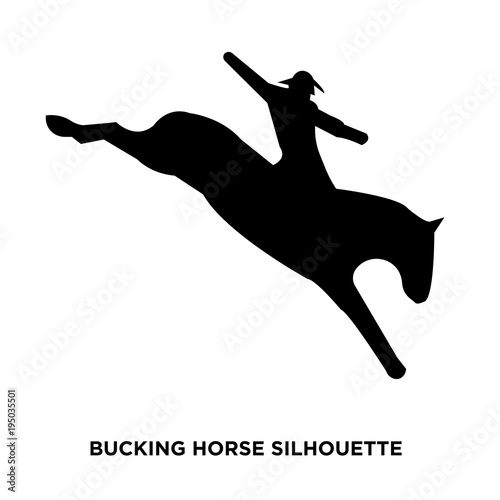 bucking horse silhouette on white background