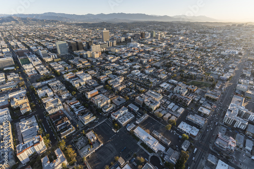 Aerial morning view towards...