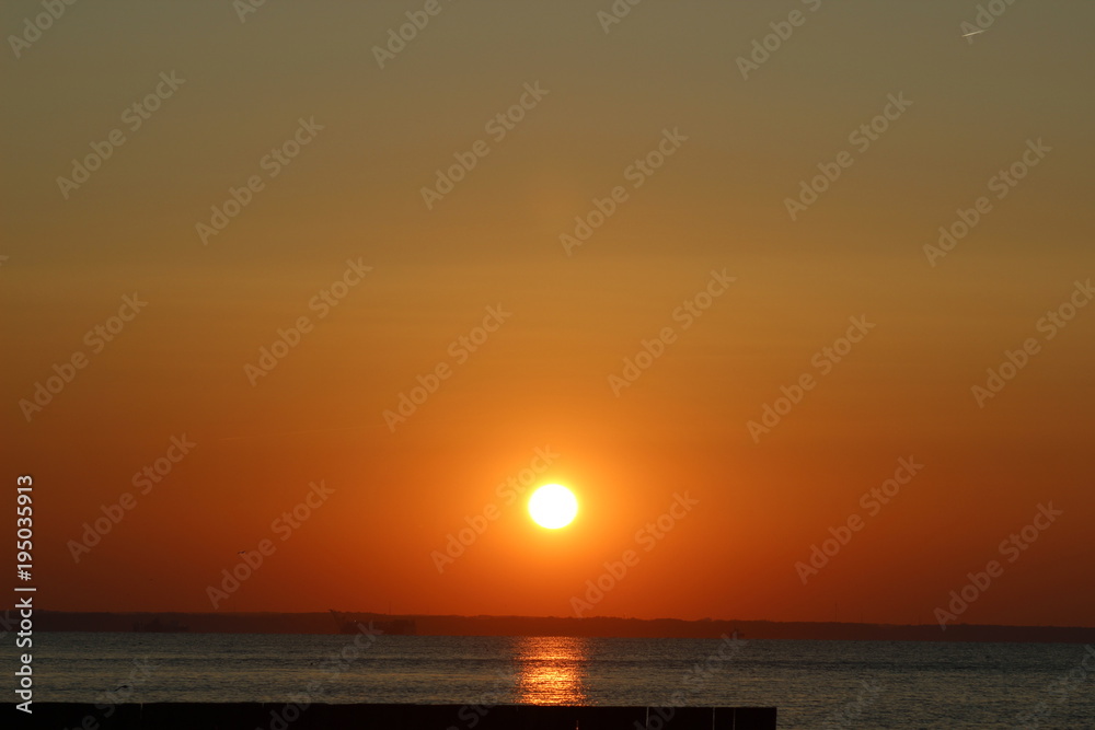 sky sun sunset sea ocean
