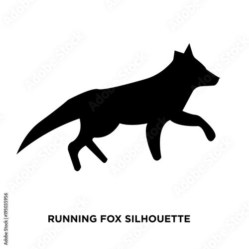 running fox silhouette on white background