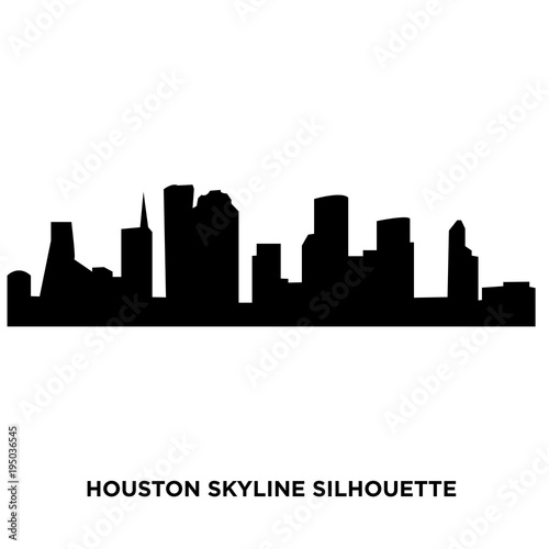 houston skyline silhouette on white background