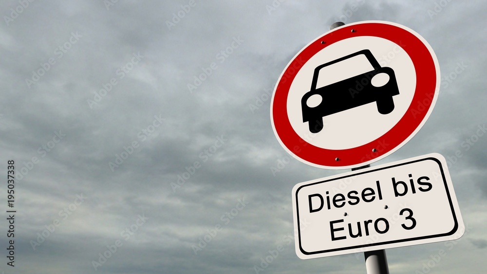 Diesel Fahrverbot Straßenschild - Diesel bis Euro 3 Diesel Fahrverbot Straßenschild - Diesel bis Euro 3