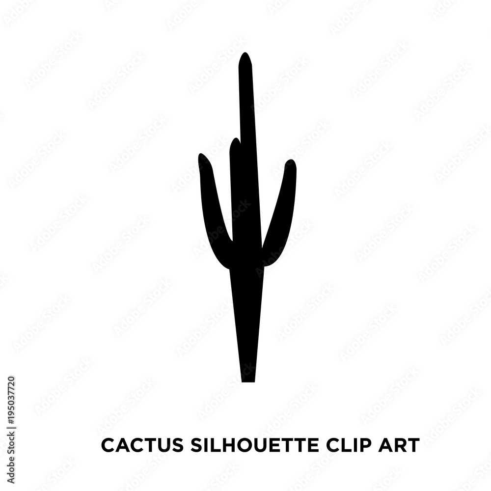 Fototapeta premium cactus silhouette clip art on white background