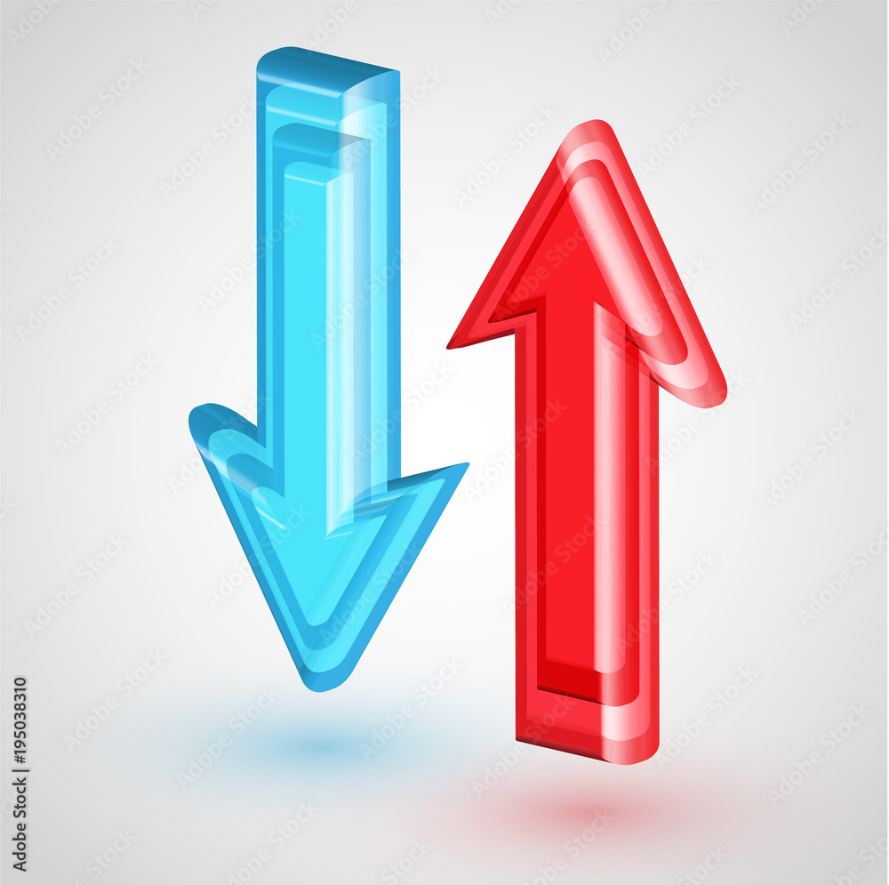 Realistic 3D arrows, vector illustration Realistic 3D arrows, vector illustration