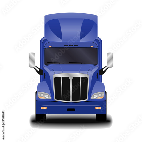 realistic truck. front view.