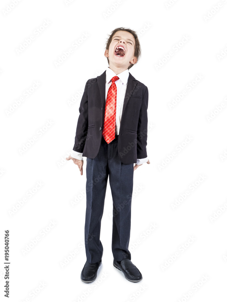 Young businessman with a crying face, isolated on white Young businessman with a crying face, isolated on white