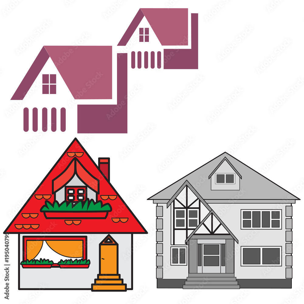 Two houses and logo