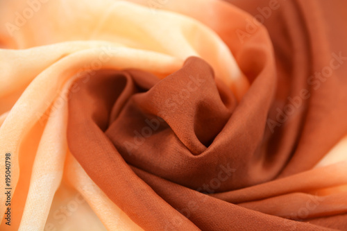 Texture chiffon fabric beige and brown colors for the background 
