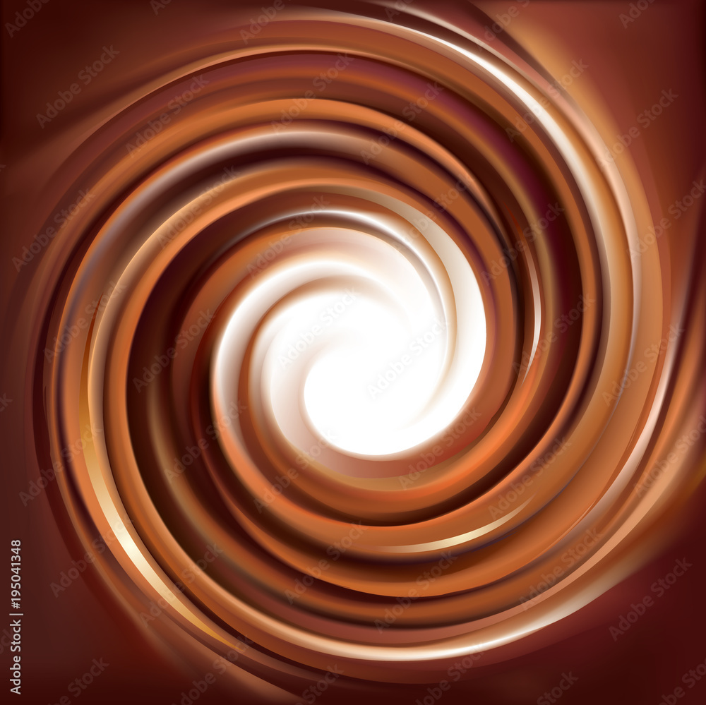 Vector background of swirling creamy chocolate texture Vector background of swirling creamy chocolate texture
