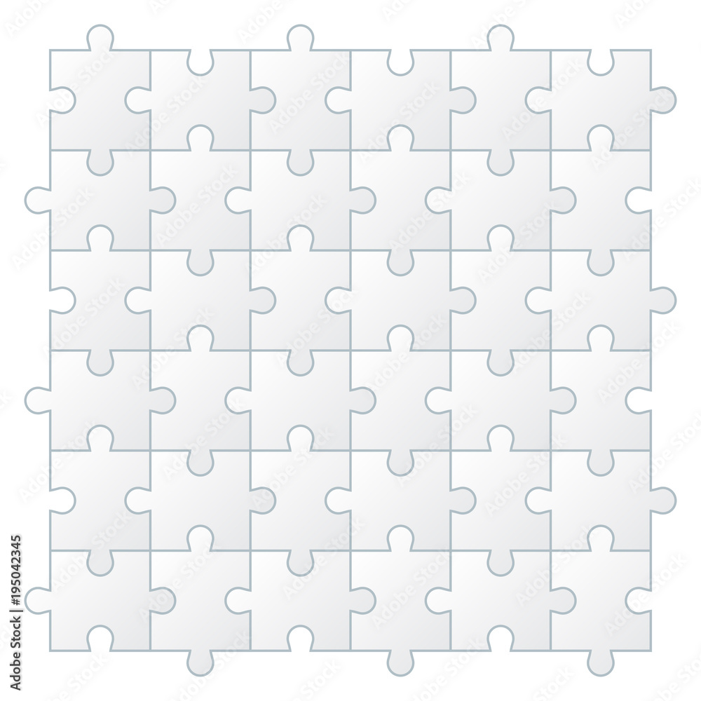 A set of white puzzle pieces. The concept of infographic. Vector illustration