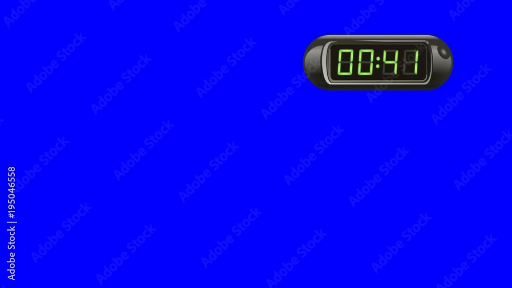 45 second Digital Countdown Timer, Counter, isolated. Real time