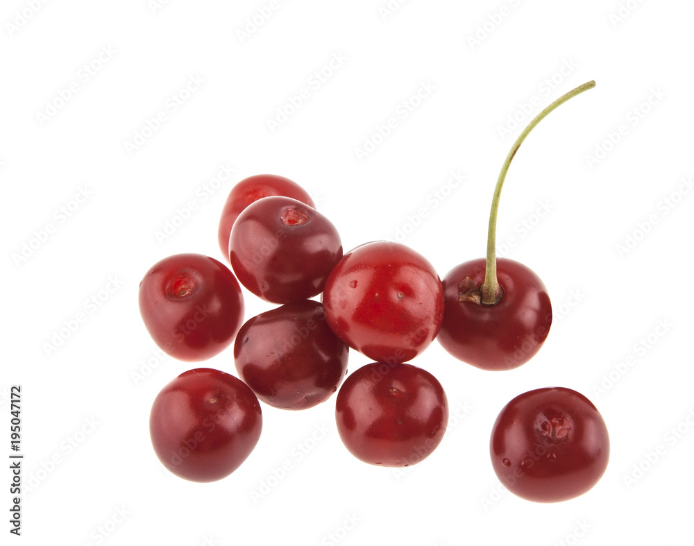 red cherry isolated on white background red cherry isolated on white background