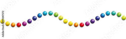 Colored balls. Horizontal wave pattern. Seamless extendable illustration on white background.