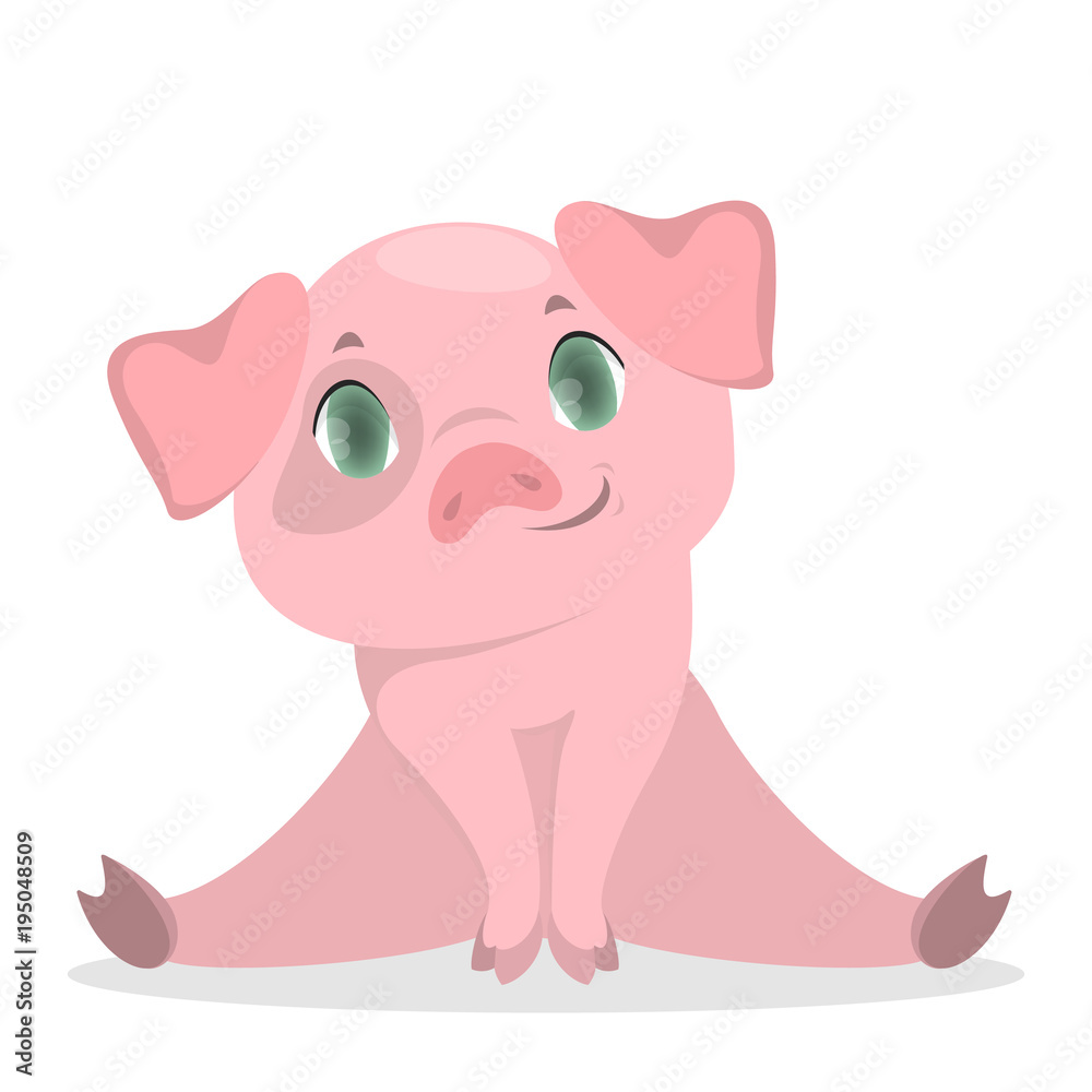 Naklejka premium Isolated baby pig.