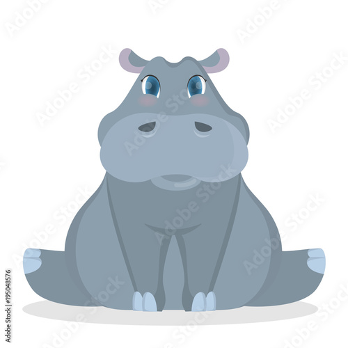 Isolated baby hippo.