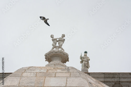 The fragments of the Holy cross Cathedral in Cadiz. © larisa
